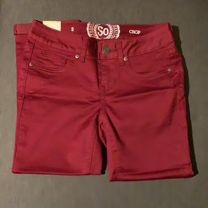 NWT SO crop low rise pants
